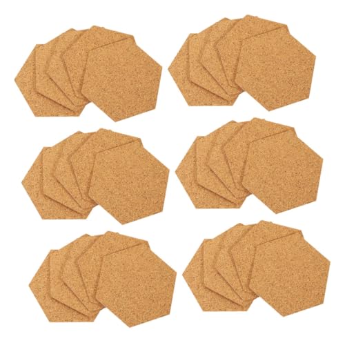 HIAKDOFT 120 Stück Teiliges Sechseckiges Selbstklebendes Korkplatten- Dicke Flexible Korkuntersetzer Zuschneidbar für DIY-bastelprojekte Tischschutz und Vielseitige Heimdekoration von HIAKDOFT