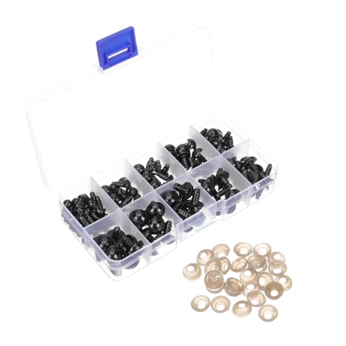 HIAKDOFT 142 Stück Teiliges Kunststoff Sicherheitsaugen für DIY Puppen und Amigurumi Lebensmittelecht Kindersicher Realistische Bastelaugen mit Unterlegscheiben für Häkeltiere und HIAKDOFT 142 Stück Teiliges Kunststoff Sicherheitsaugen für DIY Puppen und Amigurumi Lebensmittelecht Kindersicher Realistische Bastelaugen mit Unterlegscheiben für Häkeltiere und von HIAKDOFT