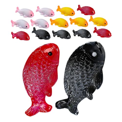 HIAKDOFT 16pcs Mini Koi Fisch Mini Figuren Miniatur Koi Fisch Winzige Fisch Meer Tier Ornamente Fairy Garden Supplies Terrarien Fischtanks Kuchen -Topper Und DIY Home Decor von HIAKDOFT