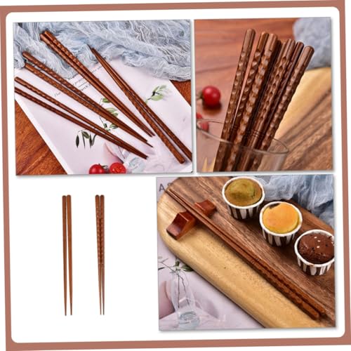 HIAKDOFT 2 Paare Japanische Essstäbchen aus Massivholz Handgefertigt mit Feiner Spitze Leicht und Tragbar für Sushi Camping und Täglichen Gebrauch von HIAKDOFT