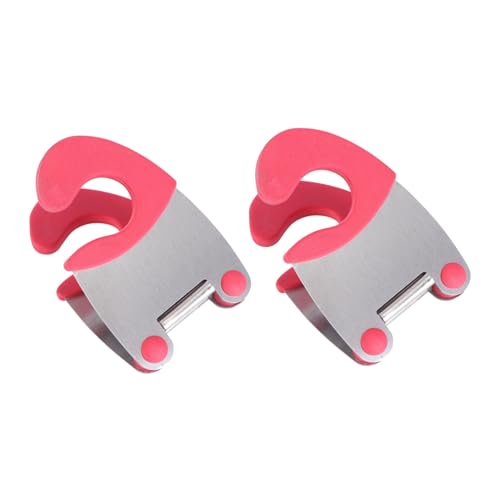 HIAKDOFT 2 STÜCK Edelstahl Topfclip mit Hitzebeständigem Gummigriff Praktischer Löffelhalter für Pfannenrand Universeller Küchenhelfer zum Ablagern von Kochutensilien Wie Löffel und Spatel von HIAKDOFT