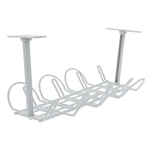 HIAKDOFT 2 Sätze Untertisch Kabelhalterung Kabelaufbewahrung Drahtorganizer Kompakte Kabelnetz Ablage für Steckdosenleisten USB hubs und Adapter von HIAKDOFT