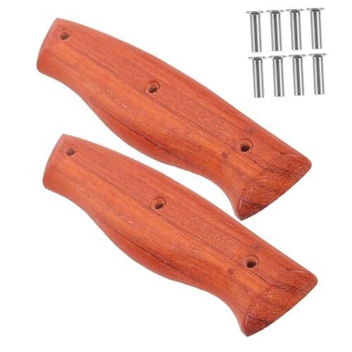 HIAKDOFT 2 Stck. Holzgriff Küchenmesser Ersatzgriff Teiliges aus Massivem Holz und Langlebig Ergonomisch Geformt Einfache Montage Geeignet für Messerreparatur und Diy Küchenmessergriff von HIAKDOFT