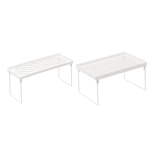 HIAKDOFT 2 Stück Ablage Regal Küchenregal für Arbeitsplatte Stabiler Organizer mit Einfachem Montage Vielseitig Nutzbar für Küchenutensilien Bücher und Schrankaufbewahrung von HIAKDOFT