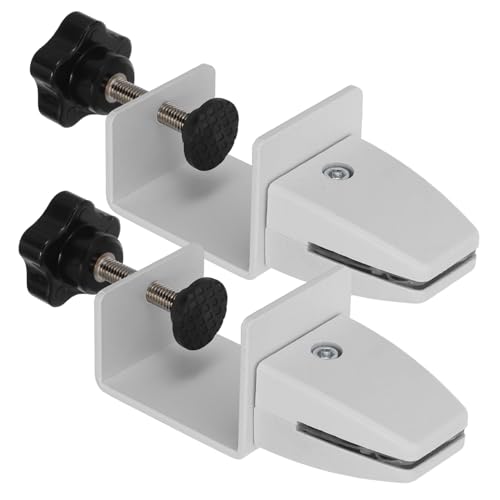 HIAKDOFT 2 Stück Aluminium Tischtrennwand Clip Lochfreie Verstellbare Desktop Trennwand Halterung mit Dickem Sockel Stabiler Schreibtisch Partition Clamp für Büro und Privatsphäre Einfach von HIAKDOFT