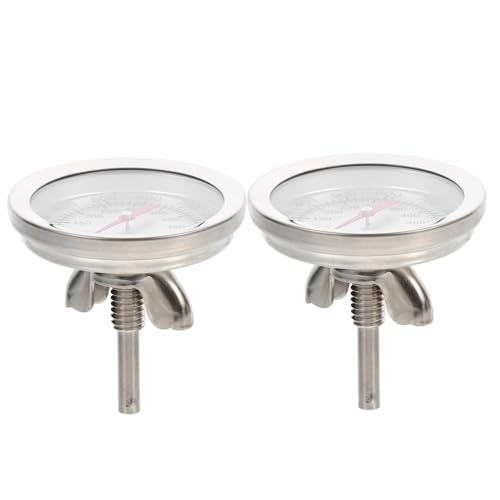 HIAKDOFT 2 Stück Edelstahl Bbq Thermometer Bimetallgrill Ofenthermometer mit Doppelanzeige für Fleischtemperaturmessung Hitzebeständig und Kompakt für Grill Dutch Oven und Smoker von HIAKDOFT