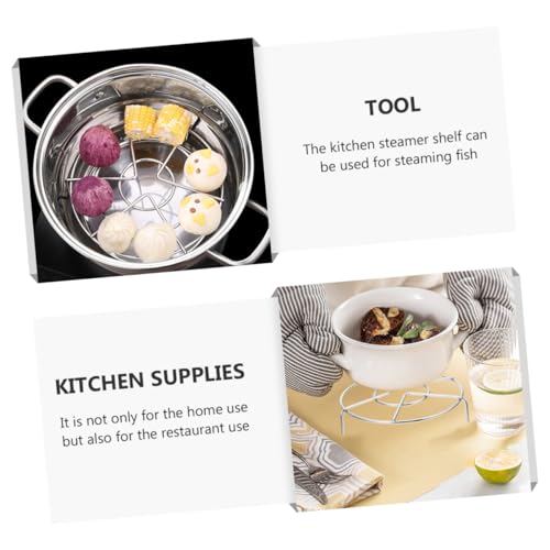 HIAKDOFT 2 Stück Edelstahl Dampfgarer Einsatz Hitzebeständiges Multifunktionales Küchen dämpfgestell für Gemüse Fisch Fleisch Kompatibel mit Dampfkochtöpfen Langlebig und Praktisch für von HIAKDOFT