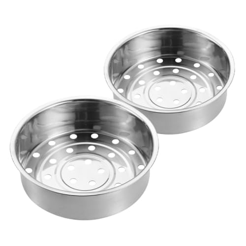 HIAKDOFT 2 Stück Edelstahl Dampfgarer Korb Teilig Dicker Tiefer Dampfeinsatz für Reiskocher Vielseitig zum Dämpfen von Gemüse Knödeln Fleisch Robust und Leicht zu Reinigen Passend für Topf von HIAKDOFT