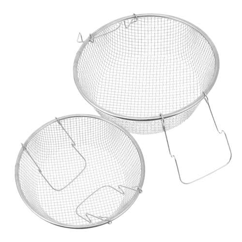 HIAKDOFT 2 Stück Edelstahl Frittierkorb mit Hitzebeständigem Griff Langlebig und Robust als Pommeskorb und Zwiebelringe Sieb für Küche und Grill HIAKDOFT 2 Stück Edelstahl Frittierkorb mit Hitzebeständigem Griff Langlebig und Robust als Pommeskorb und Zwiebelringe Sieb für Küche und Grill von HIAKDOFT