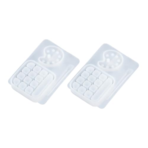 HIAKDOFT 2 Stück Flexible Silikonform für Epoxidharz Paint Tray Box Transparente DIY Gießform mit Glatter Oberfläche für Bastelarbeiten Trockene Blumen und Schmuckdekorationen von HIAKDOFT