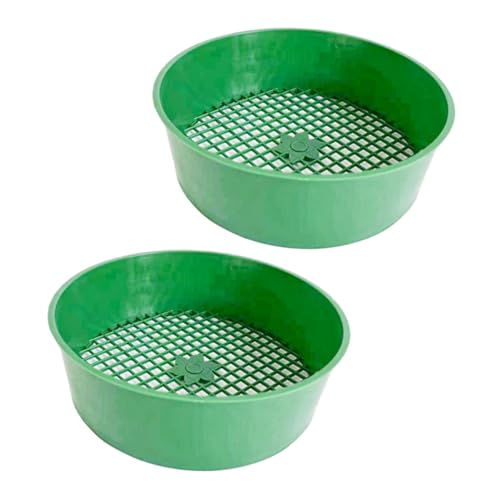 HIAKDOFT 2 Stück Gartensieb Teilig Kunststoff Bodensieb mit Maschen Gartengerät für Gartenarbeit Kompost und Erde Filtern Vielseitiger Bodensifter für Sukkulenten und Pflanzungen von HIAKDOFT