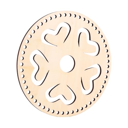 HIAKDOFT 2 Stück Handgefertigter Runder Holz taschenboden mit Dekorativem Hohlmuster Langlebig und Praktisch für DIY Gehäkelte Damen handtaschen und Umhängetaschen von HIAKDOFT