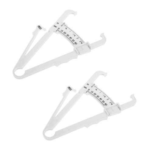 HIAKDOFT 2 Stück Handliches Körperfett messschieber aus Robustem Kunststoff Präzise Hautfaltenmessung Korperfett Messung für Männer und Frauen mit Zollskala Langlebig und Reißfest von HIAKDOFT