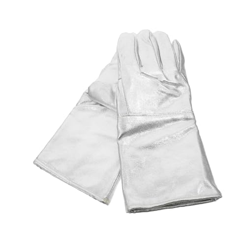 HIAKDOFT 2 Stück Hitzebeständige Aluminiumfolienhandschuhe Feuerfeste Arbeitshandschuhe für Hohe Temperaturen Industrie Schutz Verbrühungssicher für Schweißer Grillen Backen HIAKDOFT 2 Stück Hitzebeständige Aluminiumfolienhandschuhe Feuerfeste Arbeitshandschuhe für Hohe Temperaturen Industrie Schutz Verbrühungssicher für Schweißer Grillen Backen von HIAKDOFT