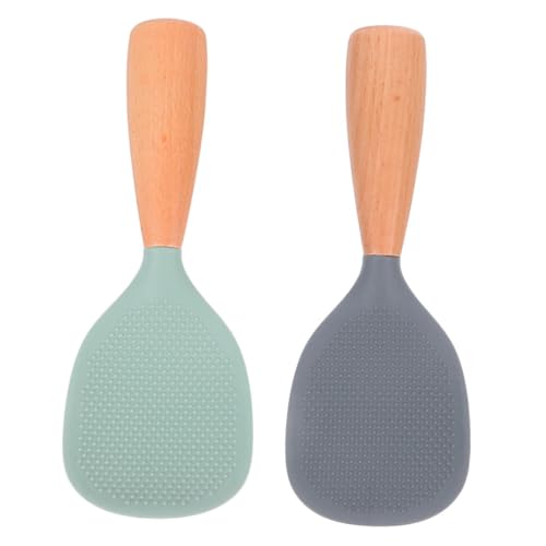 HIAKDOFT 2 Stück Hitzebeständiger Silikon Reislöffel mit Ergonomischem Holzgriff Rutschfest und Langlebig Antihaftbeschichtet Stehend für Reis Kochen und Servieren Küchenhelfer HIAKDOFT 2 Stück Hitzebeständiger Silikon Reislöffel mit Ergonomischem Holzgriff Rutschfest und Langlebig Antihaftbeschichtet Stehend für Reis Kochen und Servieren Küchenhelfer von HIAKDOFT