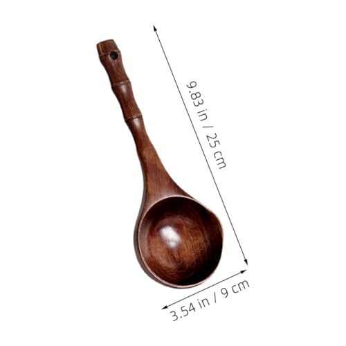 HIAKDOFT 2 Stück Holz Wasserschöpflöffel Langer Griff Langlebig Japanischer Badelöffel Tee und Vielseitig für Küche Bad Minimalistisch Natürlich von HIAKDOFT
