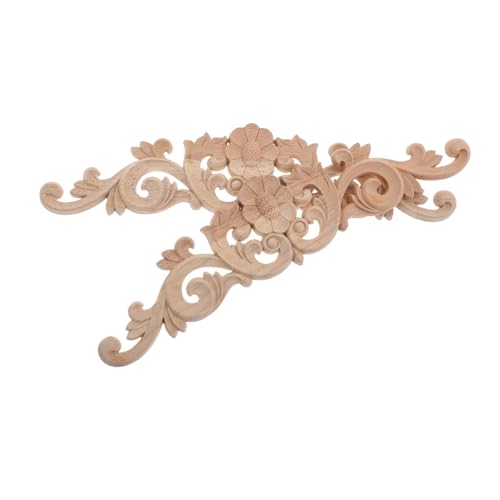 HIAKDOFT 2 Stück Holzornament Holzschnitzerei Applikation Vintage Stil Langlebig Holzauflage Dekorativ für Möbel Wände Schränke Kunstvolle Wohnkultur von HIAKDOFT