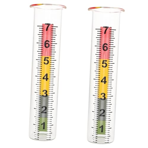 HIAKDOFT 2 Stück Kältebeständiger Regenmesser Glasrohr mit Transparenter Markierung Frostsicherer Niederschlagsmesser für Garten Präzises Outdoor Messgerät zur Regenmessung Grünfläche von HIAKDOFT