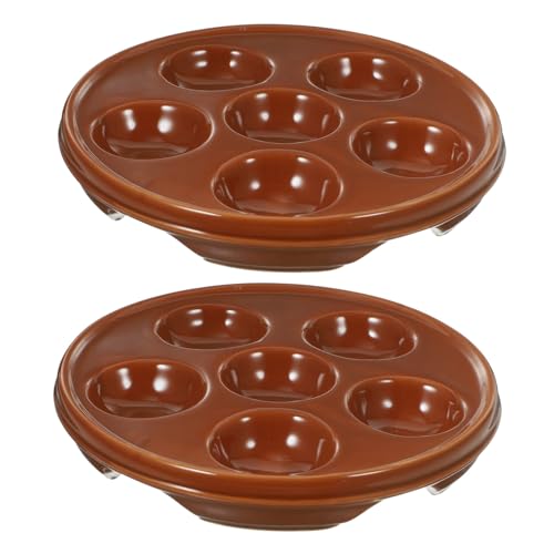 HIAKDOFT 2 Stück Keramik Escargot Platte Runde Schneckenbackform mit Verschleißfestem Boden Gleichmäßige Hitzeverteilung Ergonomisches Design Praktische Keramik Backplatten für Ofen und von HIAKDOFT
