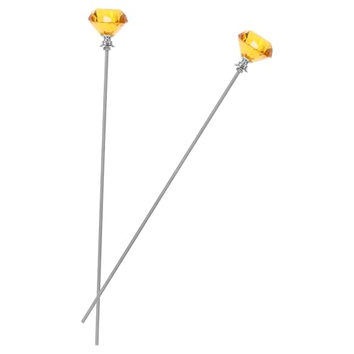 HIAKDOFT 2 Stück Kristall-gartenstecker mit Metallstab und Funkelndem Kristallkopf Dekorative Pflanzstütze für Blumenvasen Indoor Outdoor-blumenarrangements für Feengärten und Blumendekor von HIAKDOFT