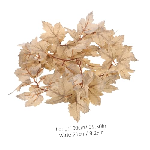 HIAKDOFT 2 Stück Künstliche Herbstblätter Girlande Realistische Ahornblätter Deko für Erntedank Halloween Party Kamin Herbstliche Wohnaccessoires von HIAKDOFT