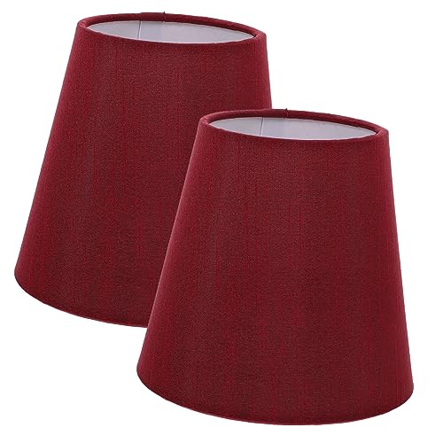HIAKDOFT 2 Stück Lampenschirm Wandlampe Clip Stoff Lampenabdeckung für Stehlampe Deckenlampe Kronleuchter Rot für Innenräume und Vielseitige Beleuchtung von HIAKDOFT
