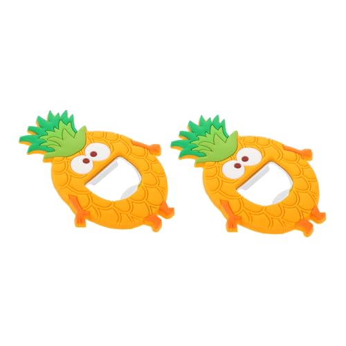 HIAKDOFT 2 Stück Magnetischer Flaschenöffner mit Kreativem Silikon Ananas Design Kühlschrankmagnet Kompakt Praktisch für Bierflaschen Langlebig Platzsparend für Zuhause und Bar von HIAKDOFT