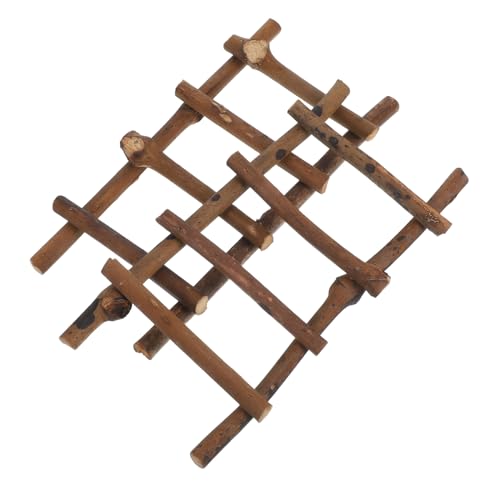HIAKDOFT 2 Stück Mikro-Landschaftsleiter Miniature Leiter Rattan-Deko Dekorative Leiter Deko Rattan-Leiterstütze Miniatur-Hausleiter Mini-Leiterstütze Miniatur-Trittleiter Coffee von HIAKDOFT
