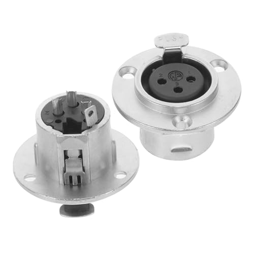 HIAKDOFT 2 Stück Polige Xlr Einbaubuchse Mikrofonstecker aus Langlebiger Zinklegierung Panel Mount Audioanschluss für Mikrofone Musikinstrumente Heimkino von HIAKDOFT