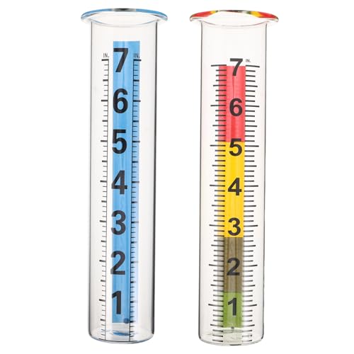 HIAKDOFT 2 Stück Präziser Regenmesser aus Hochwertigem Borosilikatglas mit Klarer Anzeige Langlebiges Messrohr für Garten Außenbereich und Landwirtschaftliche Bewässerung HIAKDOFT 2 Stück Präziser Regenmesser aus Hochwertigem Borosilikatglas mit Klarer Anzeige Langlebiges Messrohr für Garten Außenbereich und Landwirtschaftliche Bewässerung von HIAKDOFT