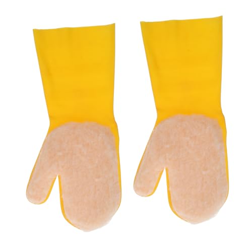 HIAKDOFT 2 Stück Reinigungshandschuhe Gelbe Latexhandschuhe für Effiziente von Pools Teichen und Aquarien Rutschfest und Komfortabel von HIAKDOFT