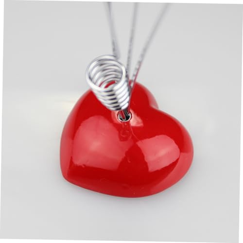 HIAKDOFT 2 Stück Rote Herz Fotohalter mit Stabilem Resin Basis Alligator Klammer für Notizen Karten Bilder Dekorativer Schreibtisch Clip für Büro und Zuhause von HIAKDOFT