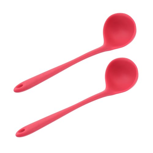 HIAKDOFT 2 Stück Silikon Suppenlöffel Rot Antihaftbeschichtet Hitzebeständig Einteiliges Design Für Suppe Kochen Servieren Bpa Frei Mit Langem Griff Und Aufhängeloch HIAKDOFT 2 Stück Silikon Suppenlöffel Rot Antihaftbeschichtet Hitzebeständig Einteiliges Design Für Suppe Kochen Servieren Bpa Frei Mit Langem Griff Und Aufhängeloch von HIAKDOFT