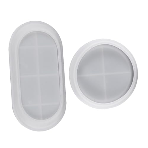 HIAKDOFT 2 Stück Silikonform DIY Tray Teilig Oval Rechteckig Kreative Epoxidharz Gießform Praktisch Glatt Leicht zu Entformen für Handgemachte Aufbewahrungsschalen von HIAKDOFT