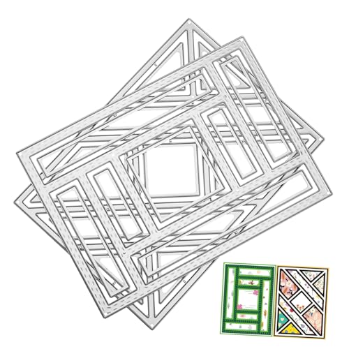 HIAKDOFT 2 Stück Stanzschablonen Metallrahmen Prägeschablonen Langlebig Geometrisch DIY Scrapbooking Fotoalbum Karten Embossing Templates für Bastelbedarf HIAKDOFT 2 Stück Stanzschablonen Metallrahmen Prägeschablonen Langlebig Geometrisch DIY Scrapbooking Fotoalbum Karten Embossing Templates für Bastelbedarf von HIAKDOFT