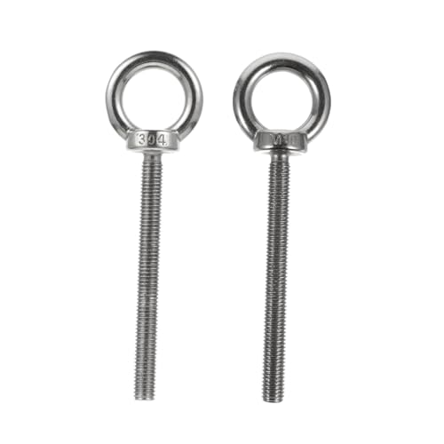 HIAKDOFT 2 Stück Teiliges Edelstahl Augbolzen Verlängert mit Schulter Rostfrei Hohe Tragfähigkeit Geeignet zum Aufhängen Befestigen Hebeteil für Seile und Kabel von HIAKDOFT