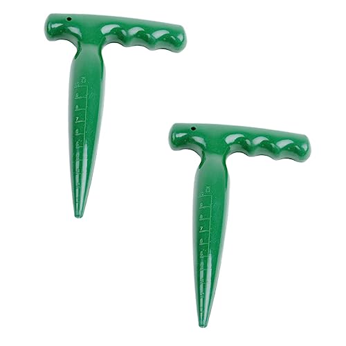 HIAKDOFT 2 Stück Teiliges Gartentool PP Lochstecher Pflanzhilfe mit Ergonomischem Griff zum Einfachen Einpflanzen Sämlinge für Aussaat und Umpflanzen Langlebig und Zeitsparend von HIAKDOFT