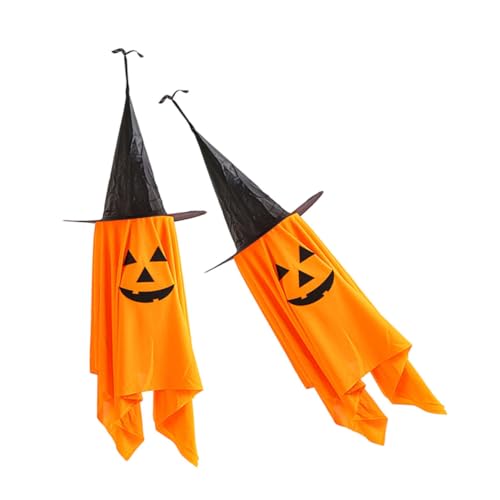 HIAKDOFT 2 Stück Teiliges Halloween Deko Stoff Hexenhut und Kürbis zum Aufhängen Wetterfest Leicht Farbintensiv Vielseitig für Innen Außen Party Fenster Tür Baum Dekoration HIAKDOFT 2 Stück Teiliges Halloween Deko Stoff Hexenhut und Kürbis zum Aufhängen Wetterfest Leicht Farbintensiv Vielseitig für Innen Außen Party Fenster Tür Baum Dekoration von HIAKDOFT