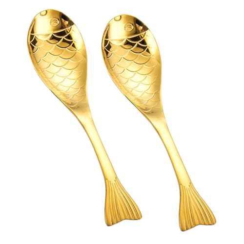 HIAKDOFT 2 Stück Teiliges Kaffeerührlöffel aus Robustem Edelstahl Ergonomisch Geformt Goldfarben Vielseitig Einsetzbar für Kaffee Suppe und Haushaltstischgeschirr von HIAKDOFT