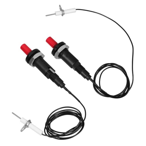 HIAKDOFT 2 Stück Teiliges Keramik Feuergerät für Gasherde Langlebiger Druckknopfzünder Wiederverwendbar Sicherer Gasgrill BBQ für Camping und Outdoor Kochen von HIAKDOFT
