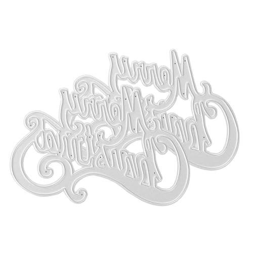 HIAKDOFT 2 Stück Teiliges Metall Stanzform Weihnachtsbuchstaben Prägeschablonen für DIY Kartenherstellung Scrapbooking Basteln mit Glatten Kanten Langlebig von HIAKDOFT