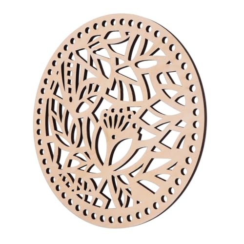 HIAKDOFT 2 Stück Teiliges Rundes Holz DIY Handtaschenboden aus Robustem Naturholz für Damen Häkeltaschen und Umhängetaschen Praktisches Zubehör für Kreative Familienprojekte von HIAKDOFT