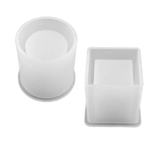 HIAKDOFT 2 Stück Teiliges Silikonform für Stifthalter und Blumentöpfe Flexible Langlebige Gießformen für DIY Resin Epoxidharz Kerzen Seife für Kreative Dekorationen und Bastelprojekte von HIAKDOFT
