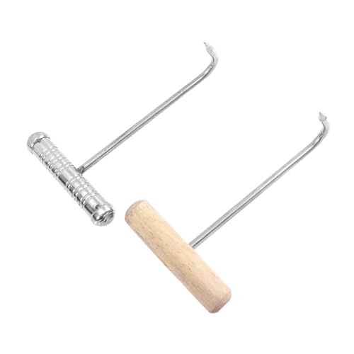 HIAKDOFT 2 Stück Teiliges T förmige Fleischhaken mit Stabilem Griff Scharfe Edelstahl haken für Fleischverarbeitung im Restaurant und Fleischereibetrieb Robust und Biegfest für Großmengen von HIAKDOFT