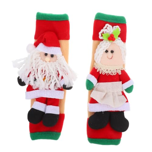 HIAKDOFT 2 Stück Teiliges Weihnachts Griffschoner für Kühlschrank und Mikrowelle Flexible Waschbare Küchengriff Abdeckungen mit Festem Sitz Festliche Deko für Innenräume von HIAKDOFT
