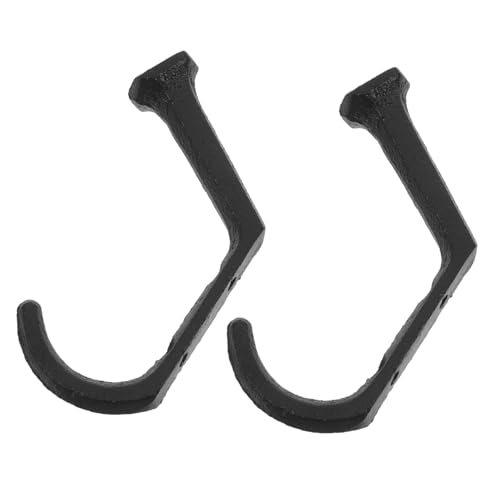 HIAKDOFT 2 Stück Vintage Gusseisen Haken Wandmontage Robuste Garderobenhaken für Innen Außen Rustikaler Kleiderhaken zum Aufhängen von Mänteln Hüten Handtüchern Taschen Schlüssel Schal von HIAKDOFT