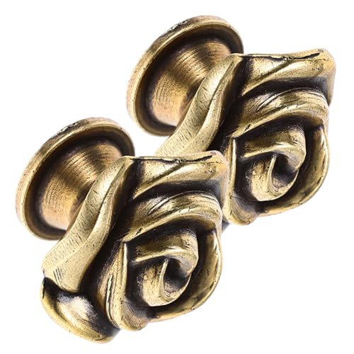 HIAKDOFT 2 Stück Vintage Möbelknöpfe Schubladenknöpfe aus Robustem Zinklegierung mit Klassischem Blumen design Einfache Montage Runde Form für Schränke Kommoden Küchenmöbel von HIAKDOFT