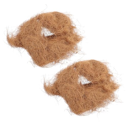 HIAKDOFT 2 Stück Vogelnest Kokosfasern Wärmende Nistmatte für Wildvögel und Ziervögel Langlebig Natürliches Nistmaterial für Brut Ruheplätze Geeignet für Vogelhäuser Käfige und Außengehege von HIAKDOFT