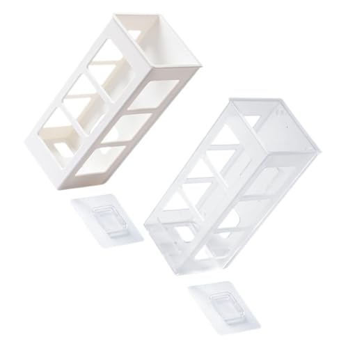 HIAKDOFT 2 Stück Wandmontierter Haartrocknerhalter und Glätteisenhalter ohne Bohren Platzsparender Organizer für Lockenstab und Haarstyling Tools Weiß und Transparent Praktische von HIAKDOFT
