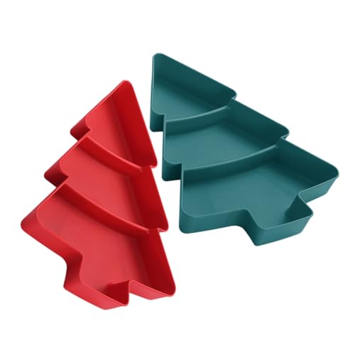 HIAKDOFT 2 Stück Weihnachtsbaum Snackplatte Teilig Dreigeteilt Snack und Obstteller Praktisches Servierfach für Nüsse Trockenfrüchte Snacks für Party Picknick Feier HIAKDOFT 2 Stück Weihnachtsbaum Snackplatte Teilig Dreigeteilt Snack und Obstteller Praktisches Servierfach für Nüsse Trockenfrüchte Snacks für Party Picknick Feier von HIAKDOFT